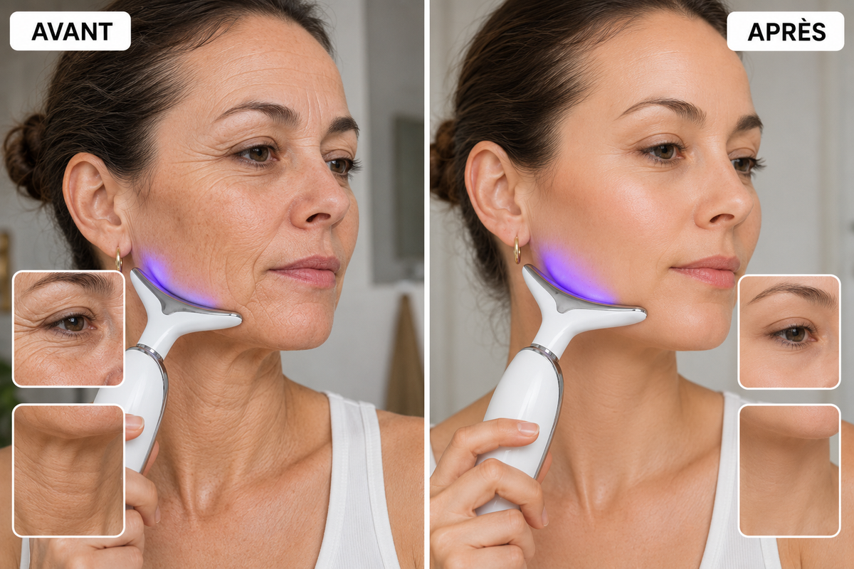 GlowLift™ – Masseur Électrique LED 7 Couleurs pour le Visage et le Cou